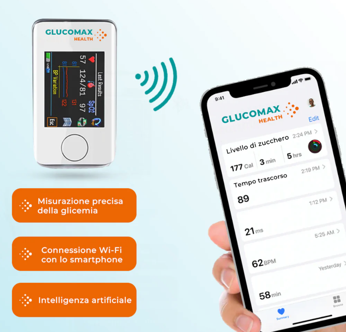 VitaCLEAN™ | GlucoMax Misuratore Glucosio Laser non Invasivo